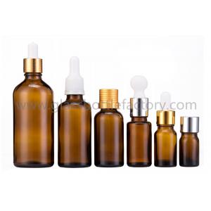 China 5ml-100ml Amber Essential Oil Glass Bottles With Caps or Droppers supplier