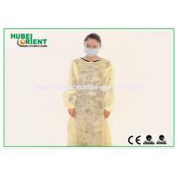 China 35g/m2 Flexible Elastic Wrist Disposable SMS Isolation Gown on sale