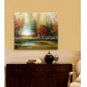 Classical Original Oil Landscape Paintings River Side For Wall Decor