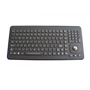 China 120 Keys Black Panel Mount Ruggedized Keyboard With 25mm Optical Trackball supplier