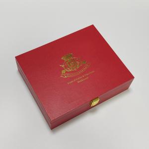 High quality caviar gift box in PU leather with gold foil logo for 30g and 125g tin water-proof