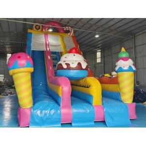 0.55mm PVC Tarpaulin Inflatable Slides Ice Cream Cupcake Cartoon Inflatable Dry Slide High Slide For Kids And Adults