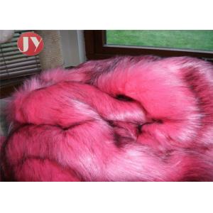 China Bubblegum Pink Faux Fur Fabric , Animal Print Faux Fur Fabric Black Flecks 65mm supplier