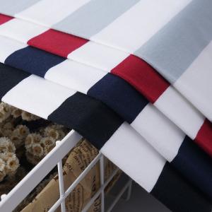 China Customized Striped Rib Knit Fabric , Moisture Wicking 170g Colored Cotton Fabric supplier