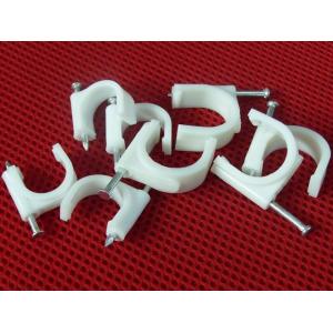 China Wire Fastening Round Nail Cable Clip PE and Steel Material White / Black wholesale