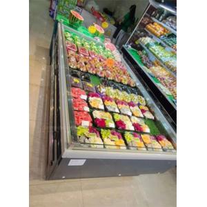 China Fruit Vegetable Open Display Cooler Stainless Steel Supermarket Island Freezer supplier