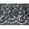 China Black Nylon Corded Lace Fabric Floral Knitted Shrink-Resistant wholesale