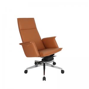 China Orange Ergonomic Computer Chair High Density Leather Memory Foam Office Chair supplier