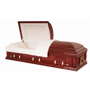 High Glossing Cherry Wood Casket Long Life Time For Cremation Star Ocean