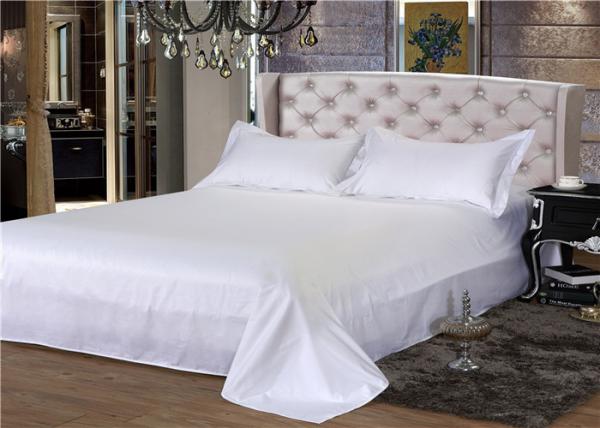 Hotel Bedding Set 100% Cotton And 60S 300TC With Satin White Fashion Style