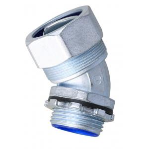 China Plum Type 45 degree angle flexible conduit liquid tight connector , fleixble conduit connector 45 degree supplier