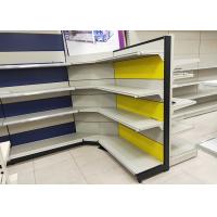 China Supermarket Fruit And Veg Shelving , Metal Utility Storage Shelves on sale