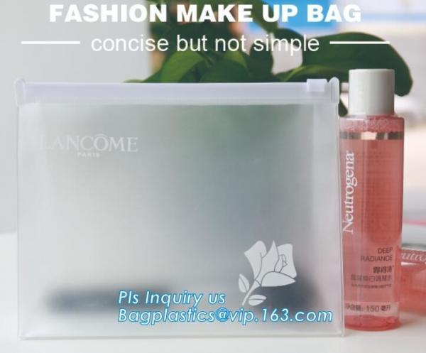 Plastic Makeup Brushes Bag For Women Zipper EVA Slider Gusset Cosmetic Bag,