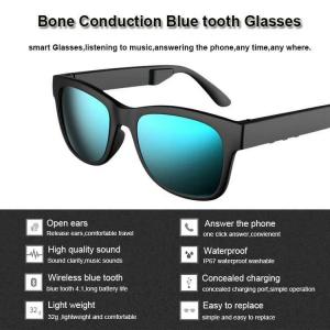 China 2018 New Fashion bluetooth sunglasses wireless headphones bone conduction glasses supplier