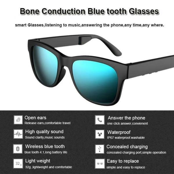 2018 New Fashion bluetooth sunglasses wireless headphones bone conduction