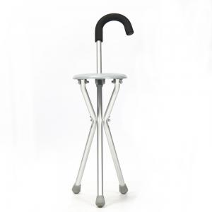 Easily Folding Walking Cane With Chair Handle Convenient Medical Crutch