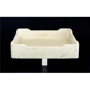 China Cordierite White Ceramic Tray , Refractory Furnace Furniture 230 * 230 * 80mm supplier