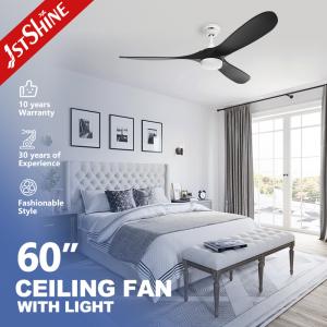 China Dimmable Led Ceiling Fan With Led Light Black Solid Wood Blade Dc Motor on sale