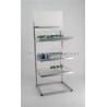 Freestanding Powdered Silver Water Bottle Display Stand In 3 Tier For Purified