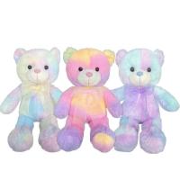 China 35cm 13.78in Gift Stuffed Animal Light Pink Tie Dye Teddy Bear Recording Function on sale