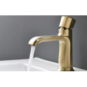 Golden Brass Hotel SUS Brushed Brass Bathroom Faucet