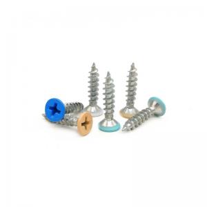 China Countersunk Head Cross Self-Tapping Screws With Flat Head With Color Paint supplier