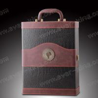 China Leather Cardboard Wine Bottle Packaging Boxes , Frosting Bottle Gift Packaging on sale
