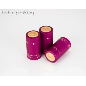 heat sensitive golden top pvc capsule purple supplier factory manufacturer gold capsules glass bottles shrinkable film