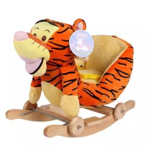 China Cute Brown Cute Baby Toys Tiger Plush Baby Rocking Animal Chair supplier