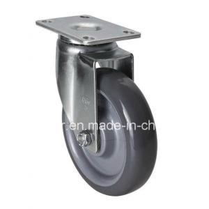 China Zinc Plated Medium 5 150kg Plate Swivel PU Caster 5015-76 Without Brake and Medium supplier