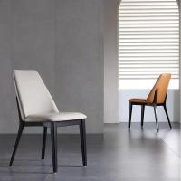 China Extendable Back Italian Style Dining Chairs Wood Frame Unique Design  Leather on sale