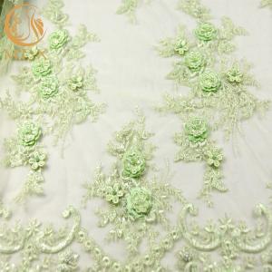 China Creative Handmade Lace Fabric Beaded 3D Embroidery Bridal Lace Appliques supplier