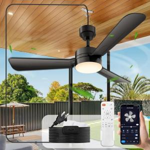 China Ceiling Fans with Lights,36 LED Fan Light Hanging with Hook,Hook Type Ceiling Fan,Plug in Ceiling Fan Light,40W,3000-6500k,Remote Control,Portable Fan for Camping Bed,Patios,(Black)N DFFFFFN` on sale