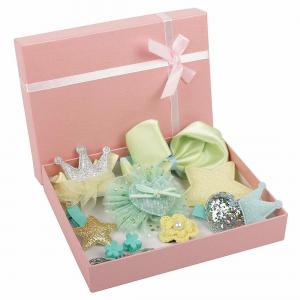 China Custom Printed Pink Christmas Hair Clip Set Accessories Gift Box Packaging supplier
