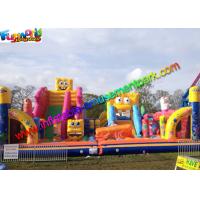 China Minion / Spongebob Inflatable Bouncer Amusement Park Slide PVC Vinyl on sale