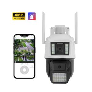China 4mp Dual Lens Smart Wireless Camera CCTV Human Tracking Dual Light Night Vision Two Way Audio WIFI Securirty Camera on sale