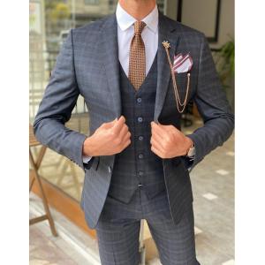 China 45% Wool Blue Tuxedo Suit supplier