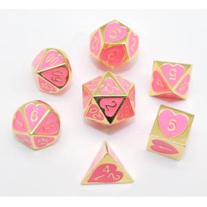 Odorless Portable Pink Metal Dice , Hand Carved Role Playing Dice