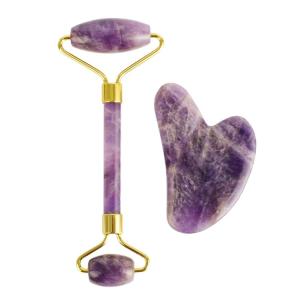 China Rouleau de Jade Visage Quartz Rose avec Logo Personnalisé, Outil de Massage Beauté, Ensemble Gua Sha Facial wholesale
