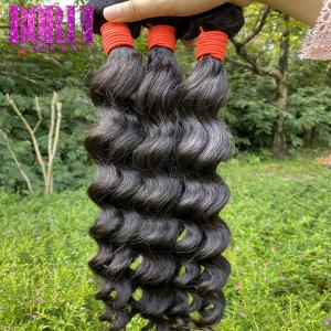 China Natural Wave Virgin Peruvian Human Hair 1/3/4 Hair Peruvian Natural Color Hair Weft supplier