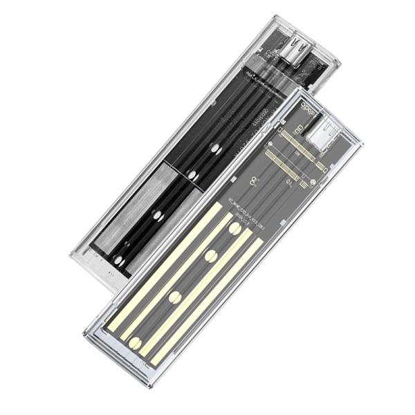 1000mb/s M2 SSD Case To Usb Type C Transparent Hard Drive Enclosure