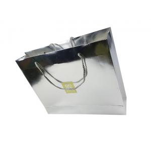 Jinghui Printing Company Silver Color Shinny Craft Lamination Custom Design Paper Bags with Rigid Handle