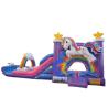China PVC Rainbow Unicorn Inflable Bouncer House con tobogán de piscina inflable y juego 3 en 1 wholesale