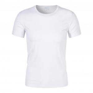 6XL Round Neck Sports T Shirts Cotton Polyester 160gsm White Color No Pilling