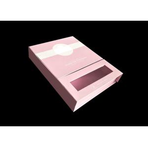 Pink Magnetic Closure Gift Card Box With Two Interlayers And A Clear Window
