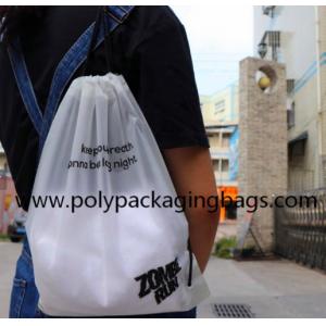 0.07mm White Frosted CPE Drawstring Back Pack For Fitness Convenient Storage Bag For Swimming, Fitness, Yoga, Outing