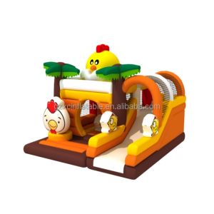 China Digital Printing Chicken Cartoon Inflatable Combo Bouncy House With Slide and 3 Years Warranty wholesale