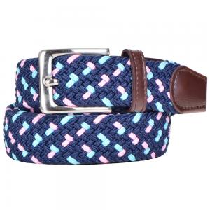 Fabric Women Woven Elastic Stretch Belts Braided 3.4cm OEM Logo