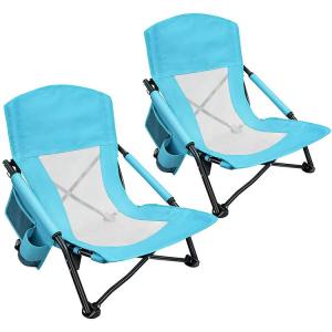 Mesh Fabric Low Ultralight Camping Chair 250lbs Folding Recliner Camping Chair