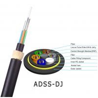 China Non-Metal 12 Cores ADSS Fiber Optic Cable Aerial Self Supporting for Power Telecommunication on sale